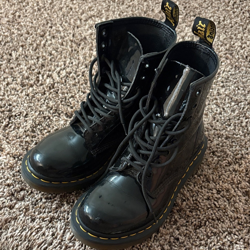 Dr. Martens Shiny Black Lace-Up Boots